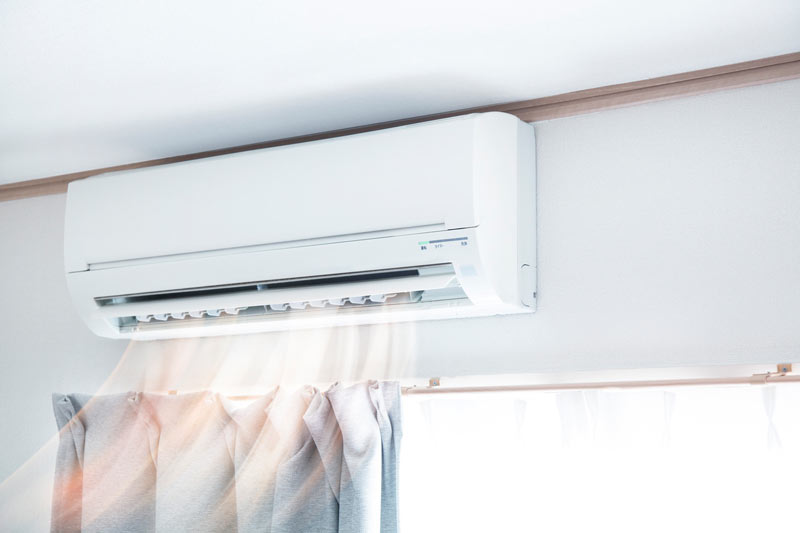 Klimaanlage innen, die verbildlicht wie Luft in den Raum fließt